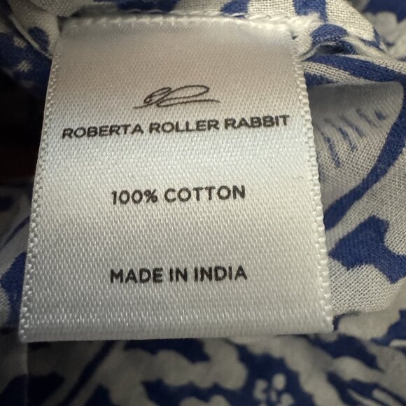 Roller Rabbit embroidered white & Blue Tunic top size small Floral Coverup - Picture 7 of 9